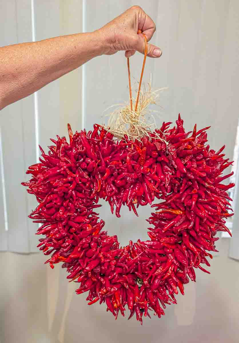 Heart Shaped Pequin Chile Ristra