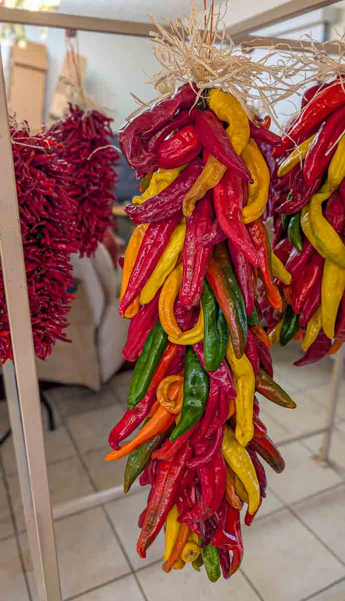 a two foot multicolor ristra for sale by Farmers Chile Market