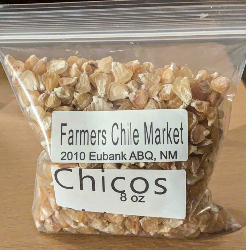 8 oz bag of chicos del horno from Northern New Mexico