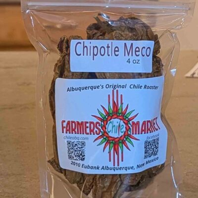 a bag full of chipotle Meco a prized mexican smoke dried chile