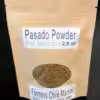 2.5 oz bags of dried roasted Hatch chile powder a bag of chile pasado powder, which is dried roasted Hatch chile