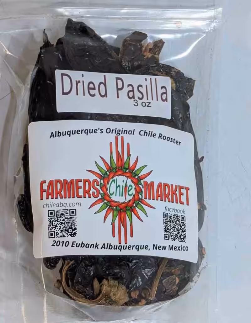 bag of dried chile pasilla Pasilla Chile - 3 oz