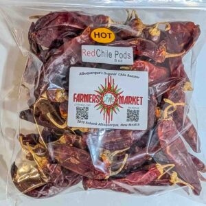 an 8 oz bag of hot Hatch red chile pods