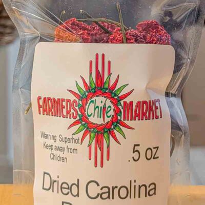 a .5 oz bag of dried carolina reaper pods