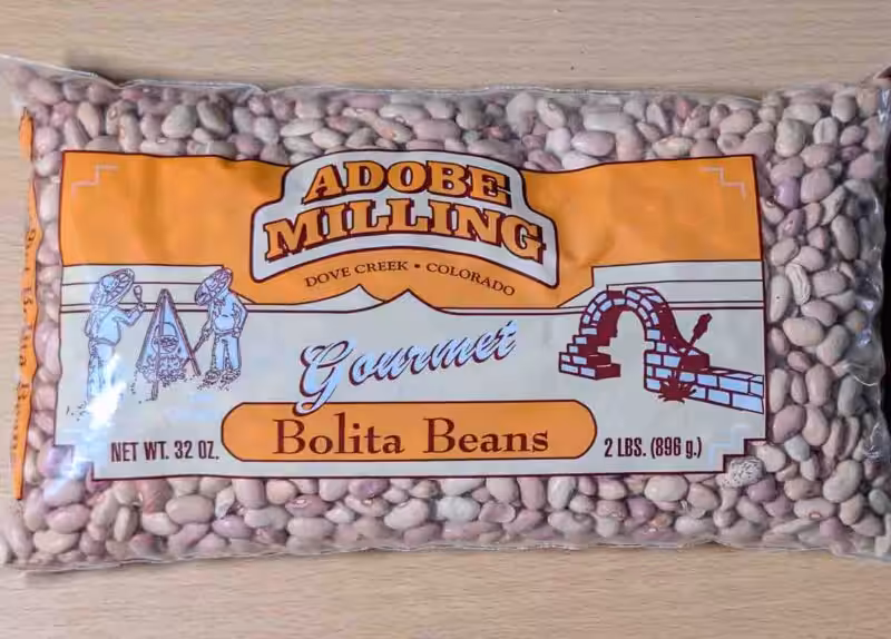 2 lb bolita beans from adobe milling bag of Adobe Milling Bolita Beans