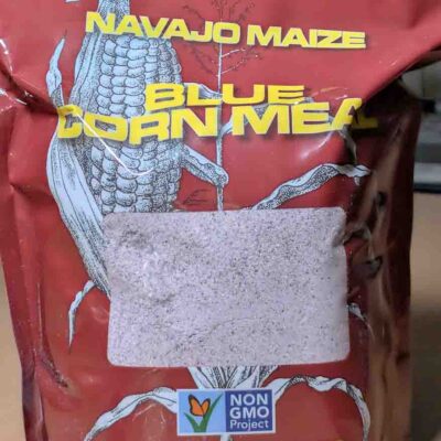 a 3 lb bag of Navajo Maize Blue Corn cornmeal